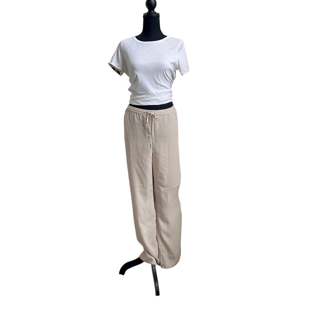 H&M Neutral Wide-Leg Lounge Pants | Minimalist Chic | Size Large